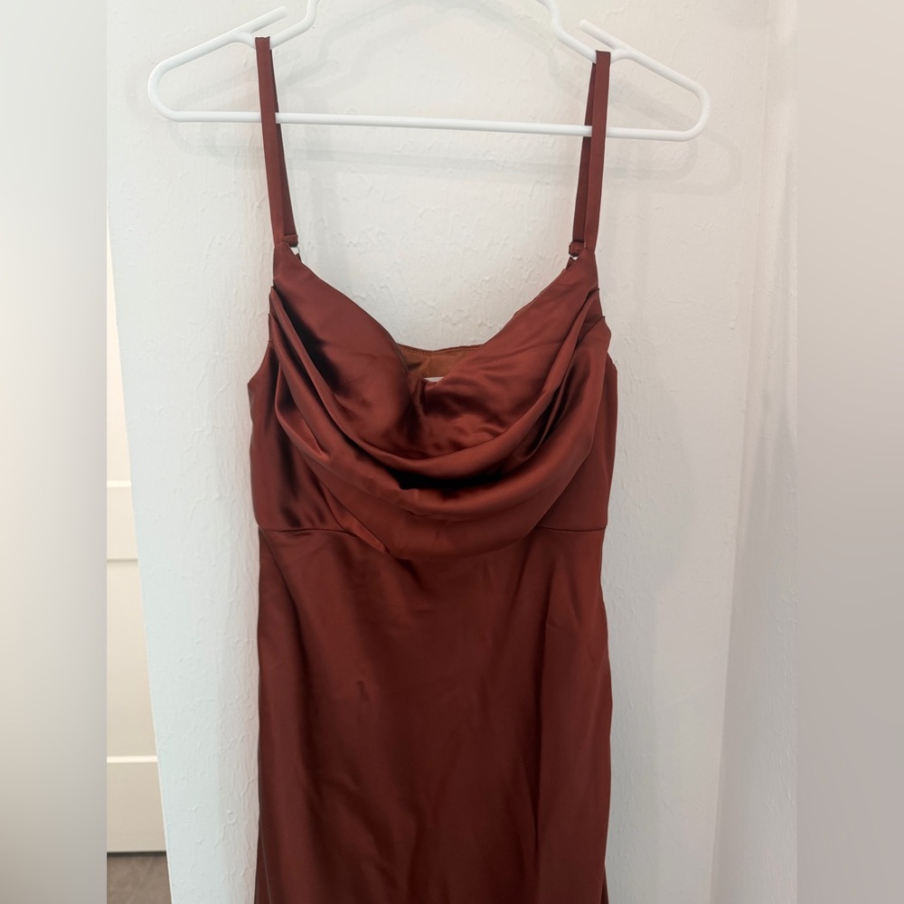 Revelry Terracotta Rust Skye Bridesmaid Dress - Picture 6 of 12